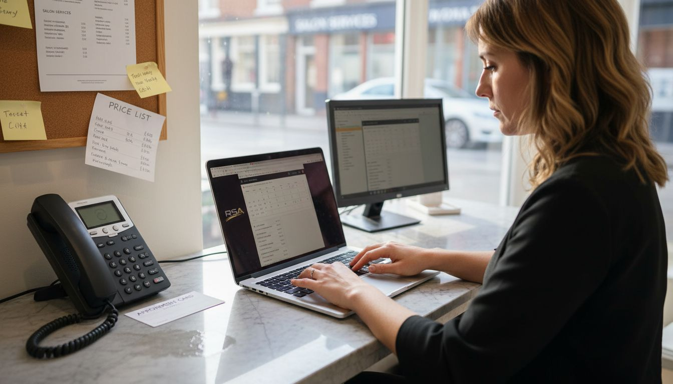 Receptionist manages salon’s online bookings