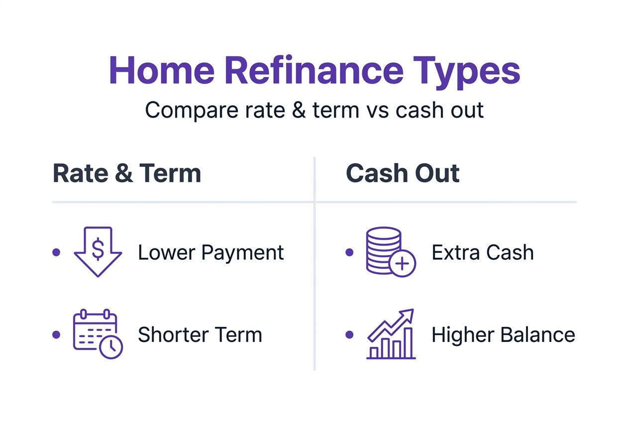 Infographic showing refinance types comparison