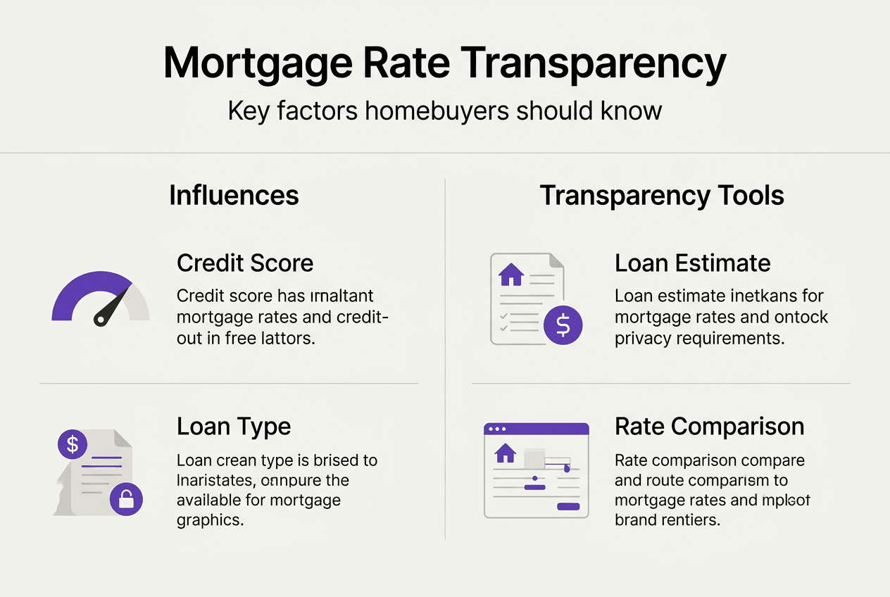 Infographic illustrating key mortgage transparency factors