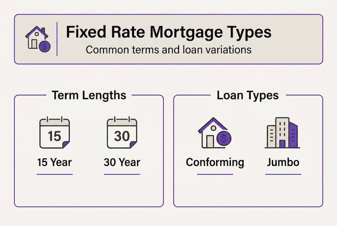 Infographic comparing fixed rate mortgage types
