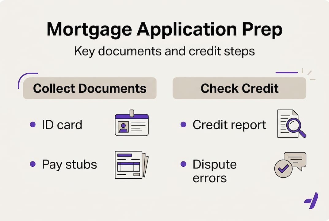Infographic on preparing for mortgage application