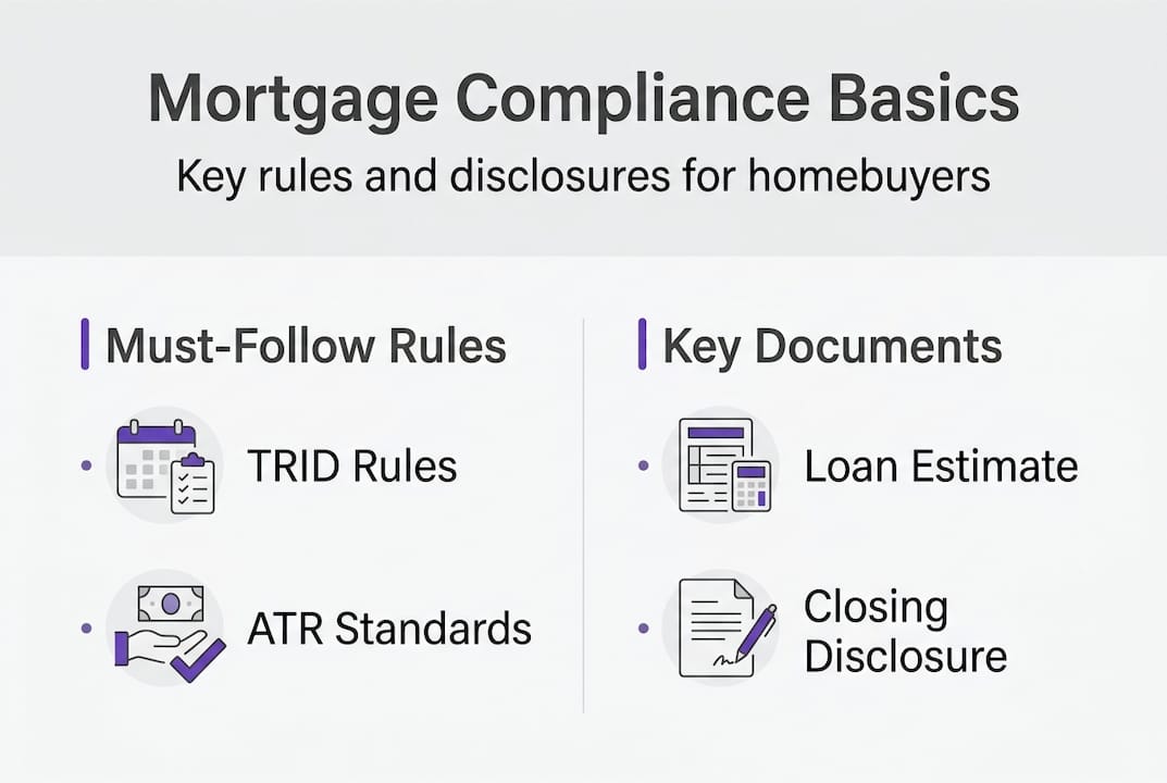 Infographic summarizing mortgage compliance basics