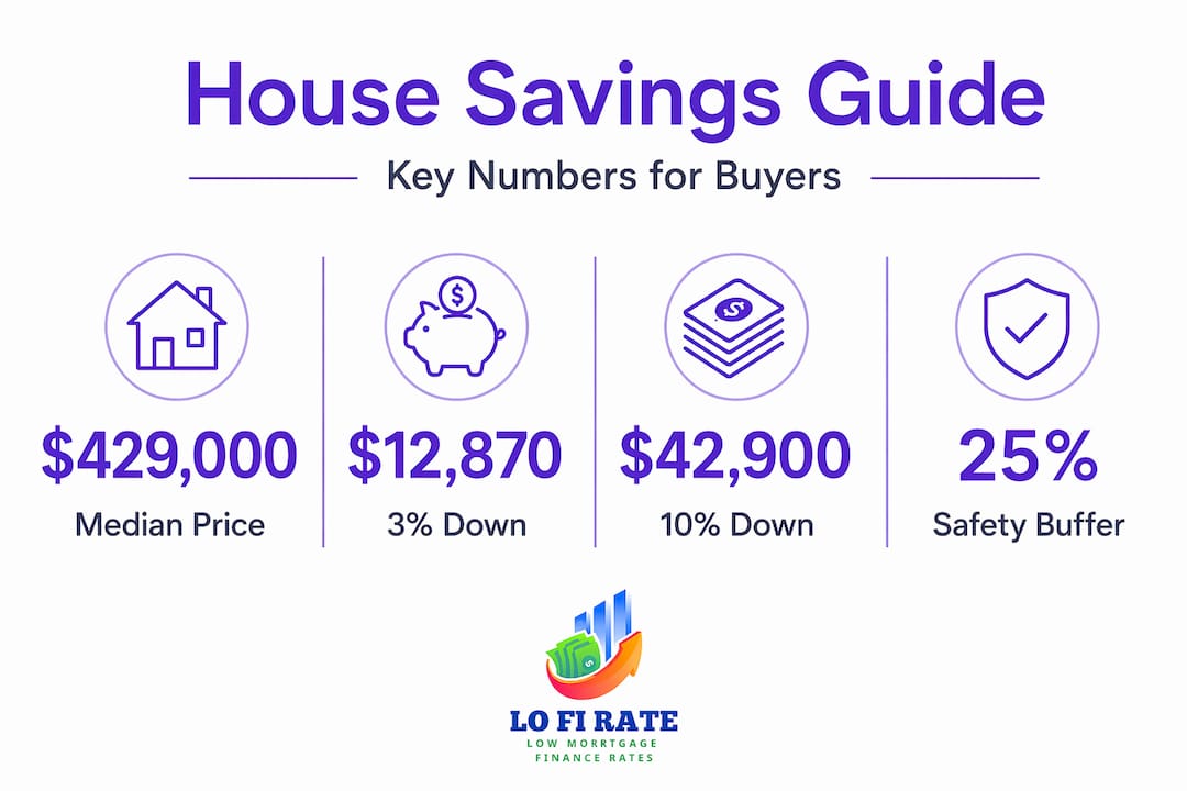 Infographic of key house savings numbers