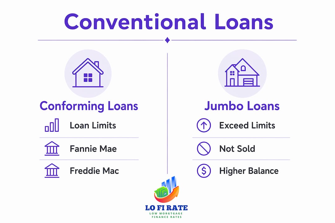Infographic comparing conforming vs jumbo conventional loans