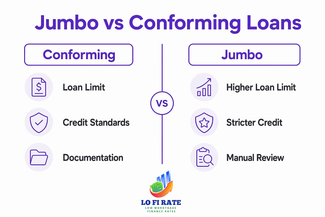 Infographic comparing jumbo and conforming loans