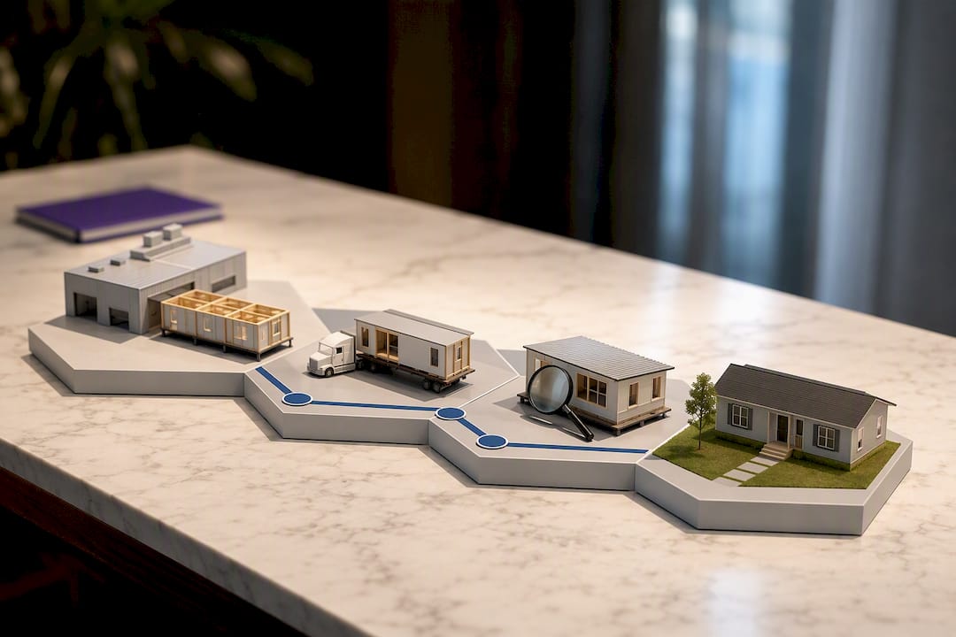 Illustrated modular build financing stages