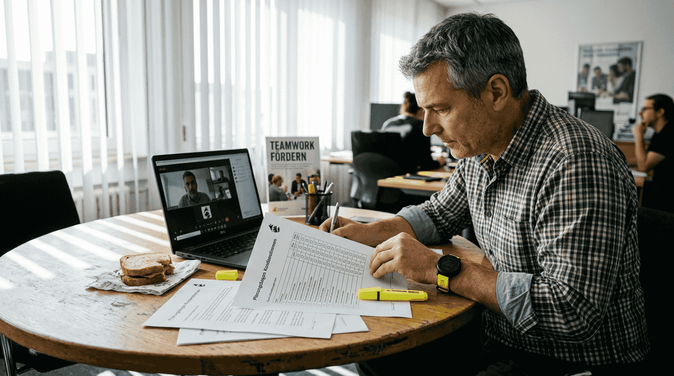 Ein Manager erarbeitet ein Konzept für den Einsatz von Kundenstimmen in Videobeiträgen.