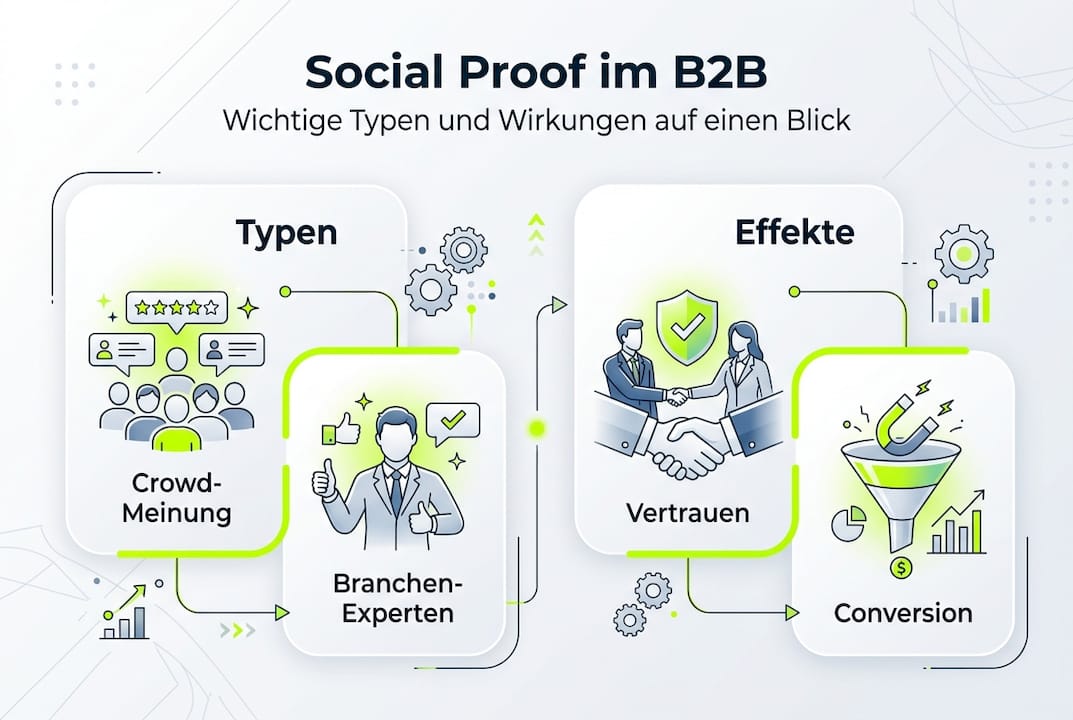 Übersicht: Welche Arten von Social Proof gibt es im B2B und wie wirken sie?
