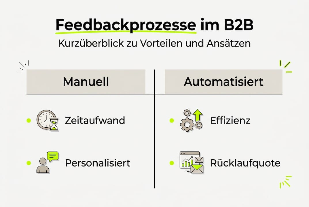 Übersicht: Feedbackprozesse im B2B-Bereich im direkten Vergleich