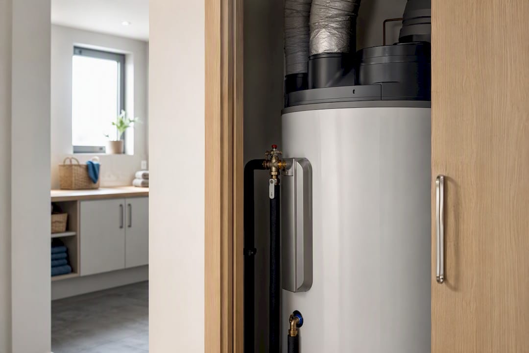Gros plan sur un chauffe-eau thermodynamique