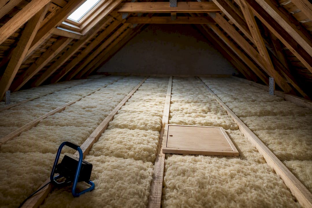 Isolation mise en place dans des combles perdus