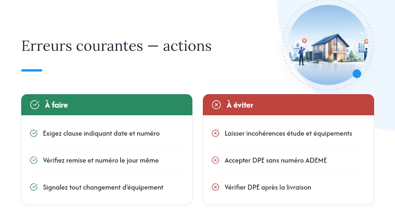 Erreurs fréquentes et pièges à éviter pour le DPE neuf — overview diagram