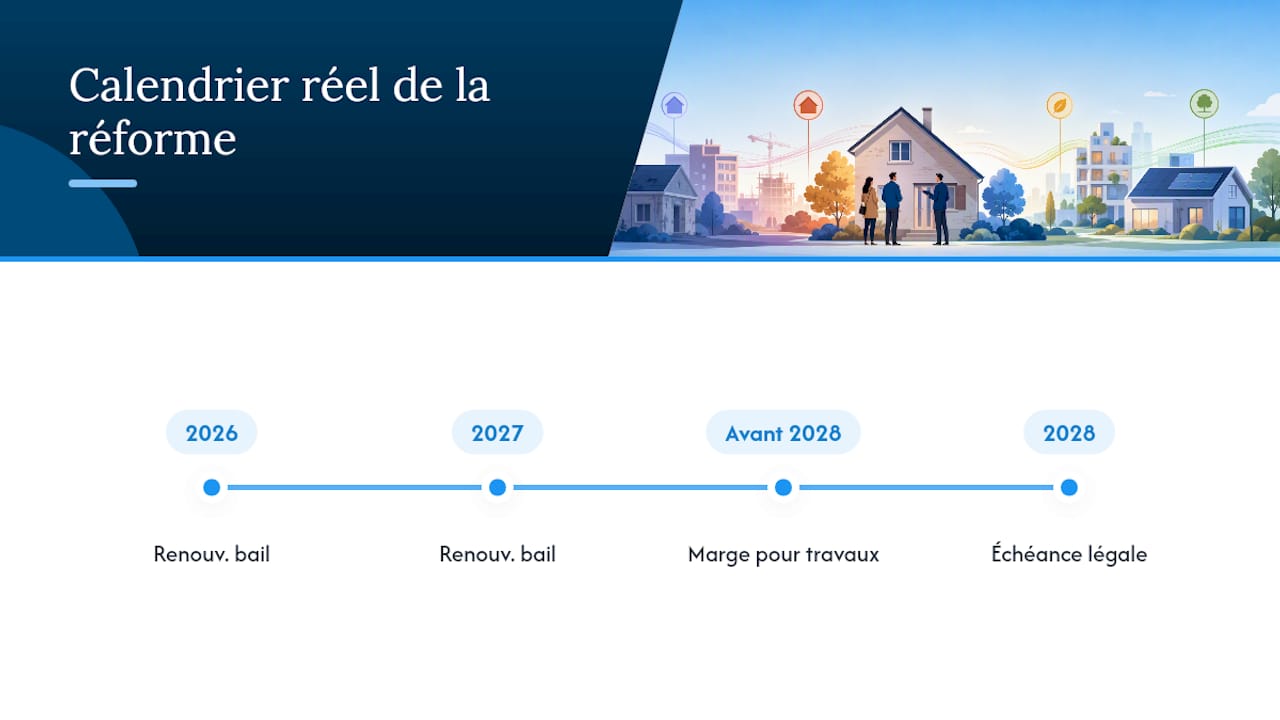 Calendrier des démarches pour un logement avec DPE classé F