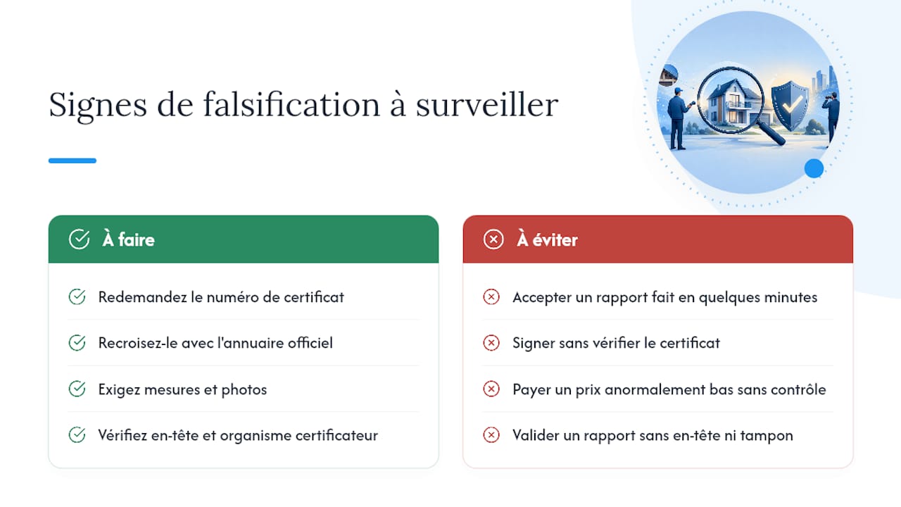 Comment choisir un diagnostiqueur immobilier certifié en 2026 ? Quatre alertes concernant un diagnostic immobilier falsifié