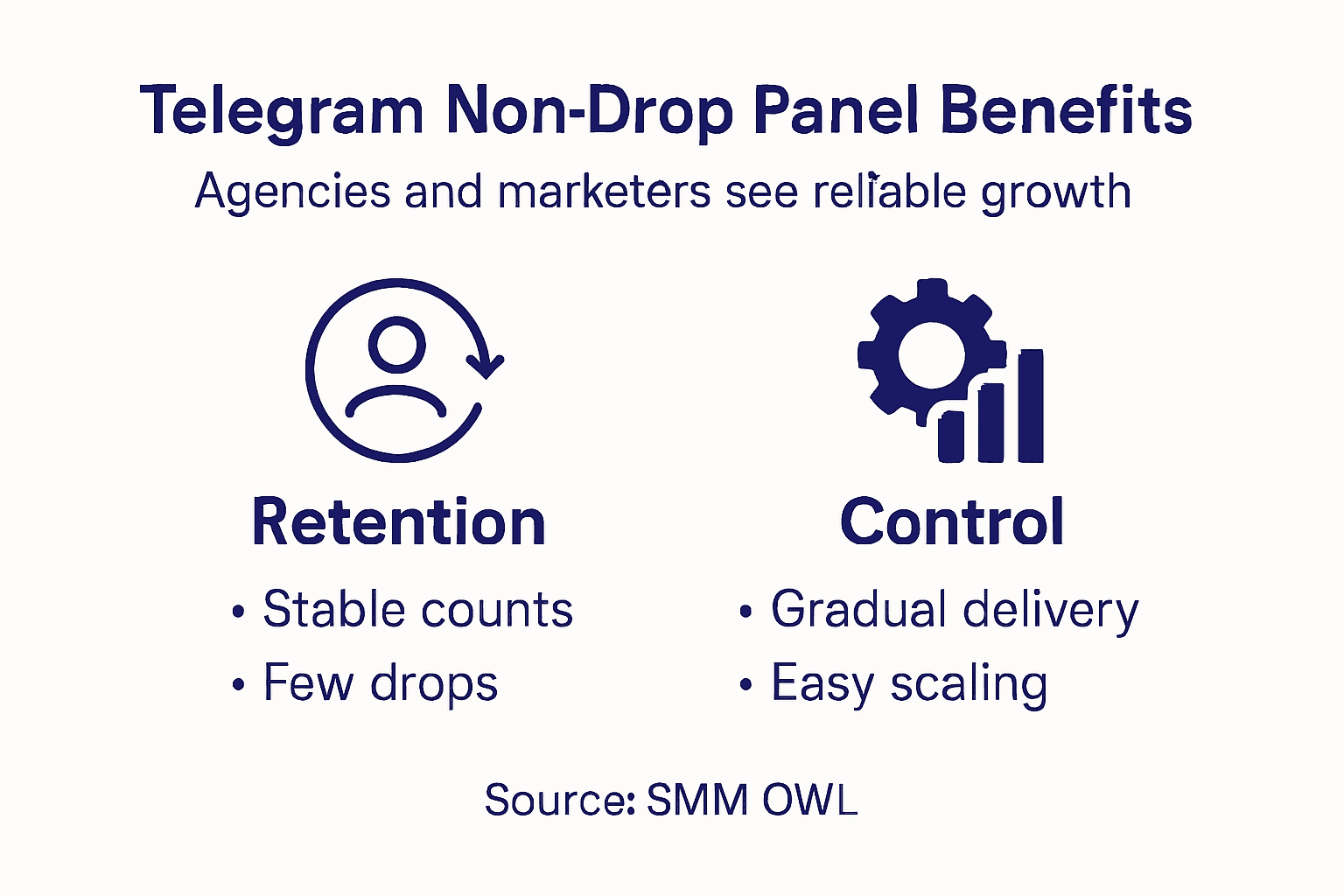Infographic about Telegram non-drop panel benefits