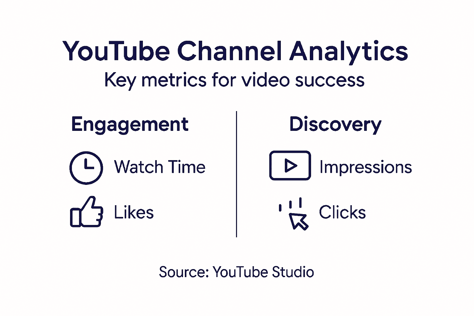 Infographic with YouTube performance metrics overview