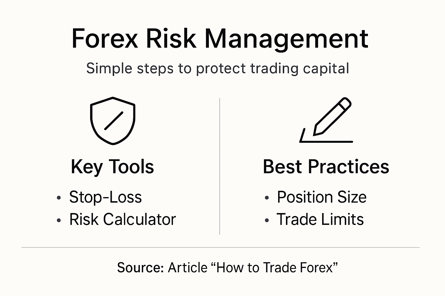 Infographic outlining forex risk management steps