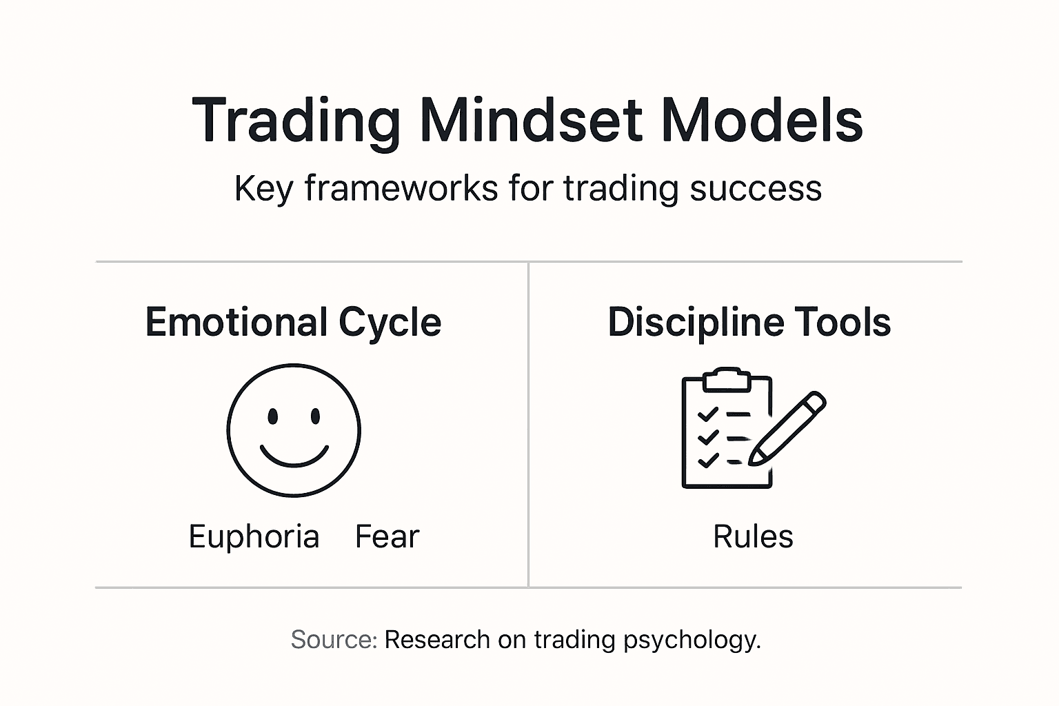 Infographic trading psychology frameworks and models