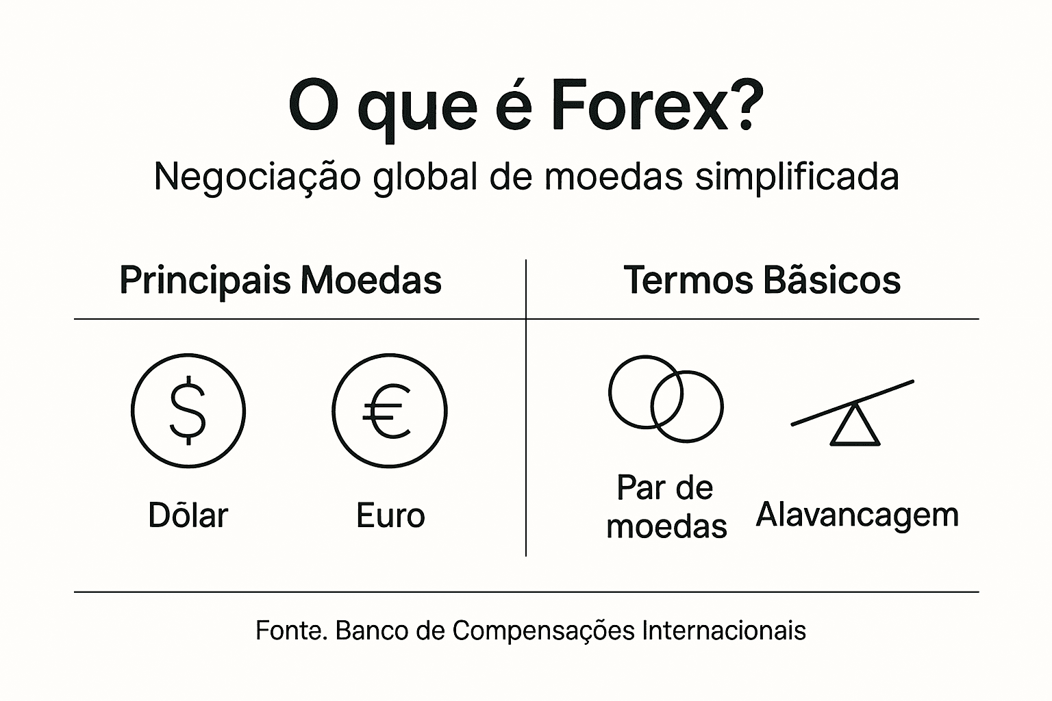 Infográfico explicando os principais conceitos para quem está começando no mercado Forex
