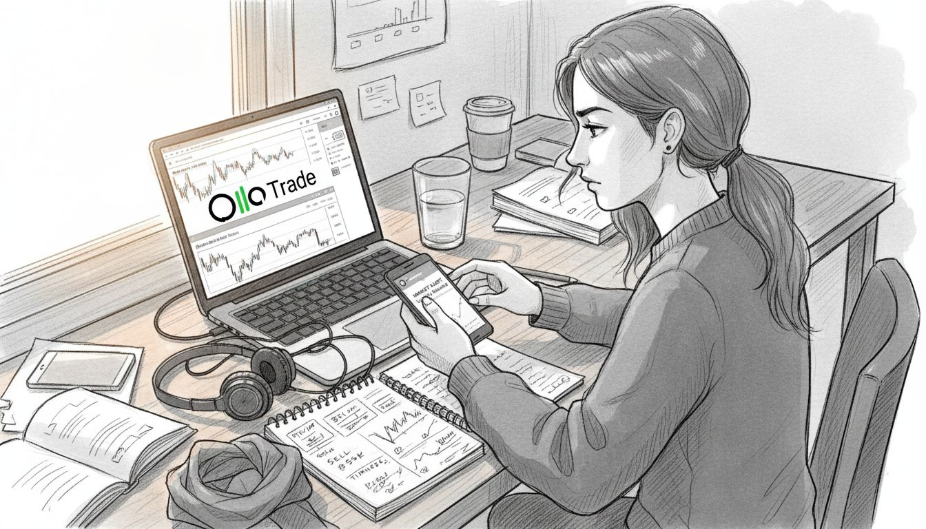 Woman testing trading platform execution speed