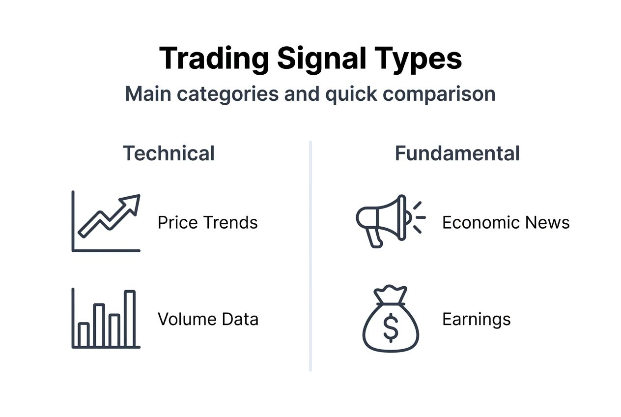 Infographic showing trading signal categories