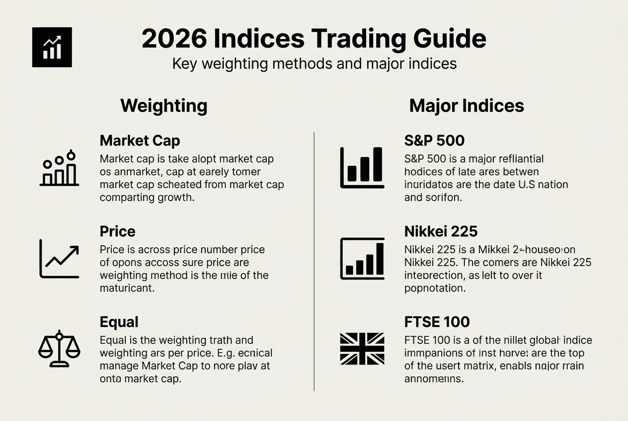Infographic of index weighting types and major indices