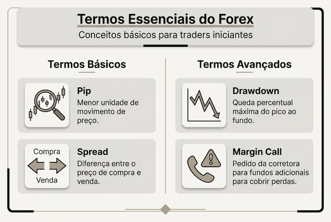 Infográfico: conceitos essenciais do mercado Forex para quem está começando