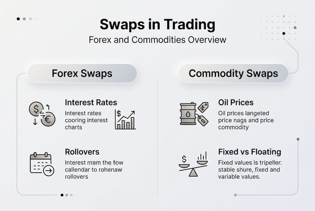 Infographic of forex and commodity swaps key features