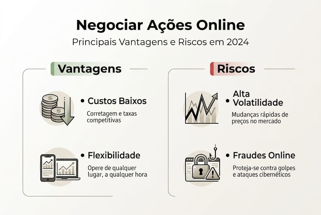 Confira no infográfico os principais benefícios e os cuidados que você deve ter ao investir em ações