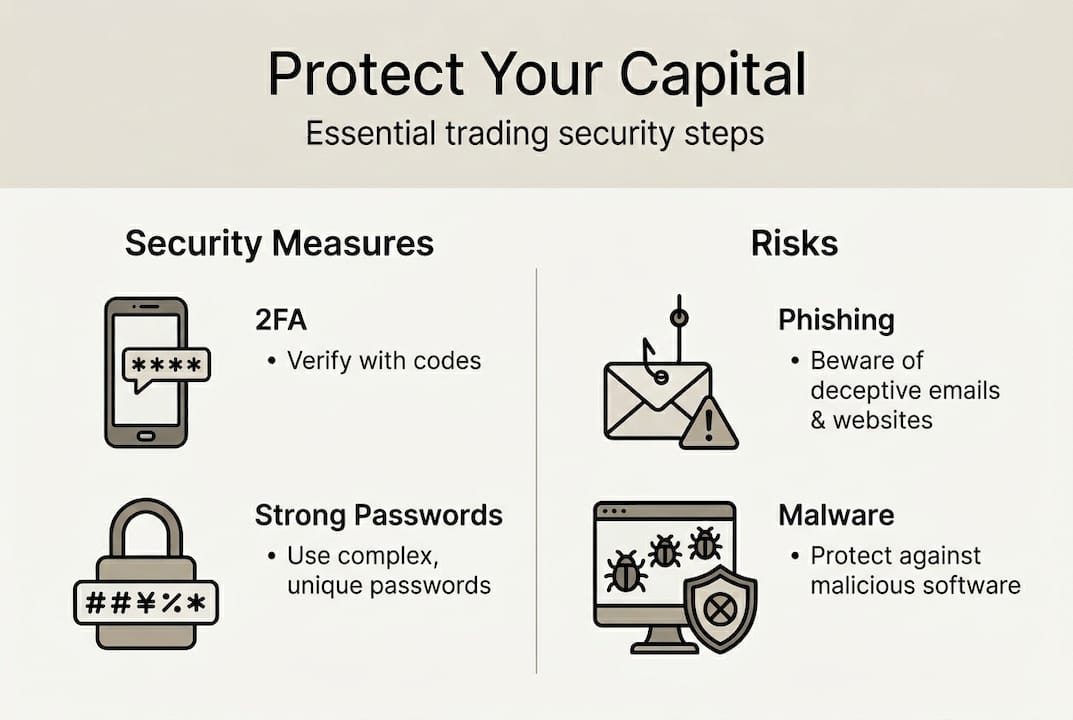 Infographic of trading risks and security steps