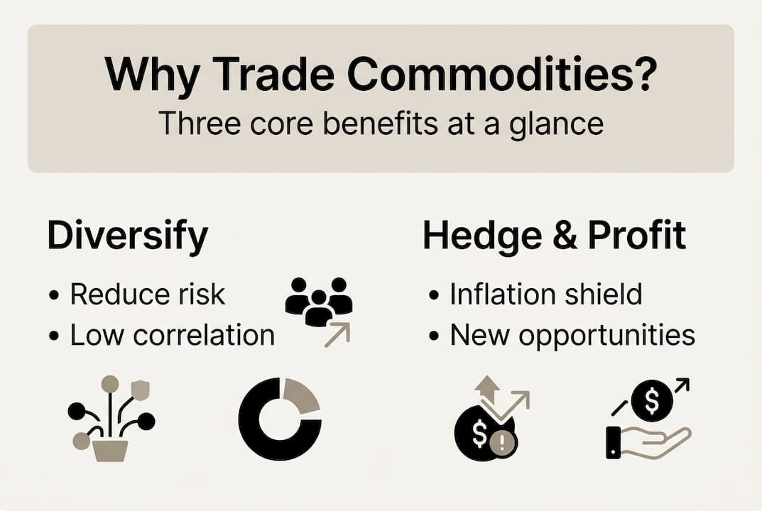 Infographic illustrating commodity trade benefits