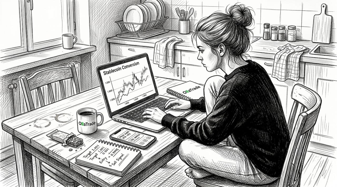 Home trader reviewing crypto hedging strategy