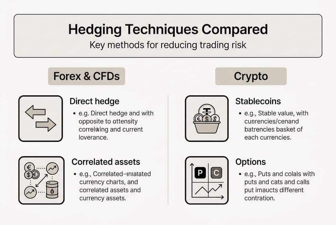 Infographic comparing hedging methods in markets