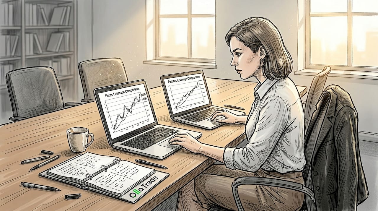 Analyst comparing forex and futures leverage