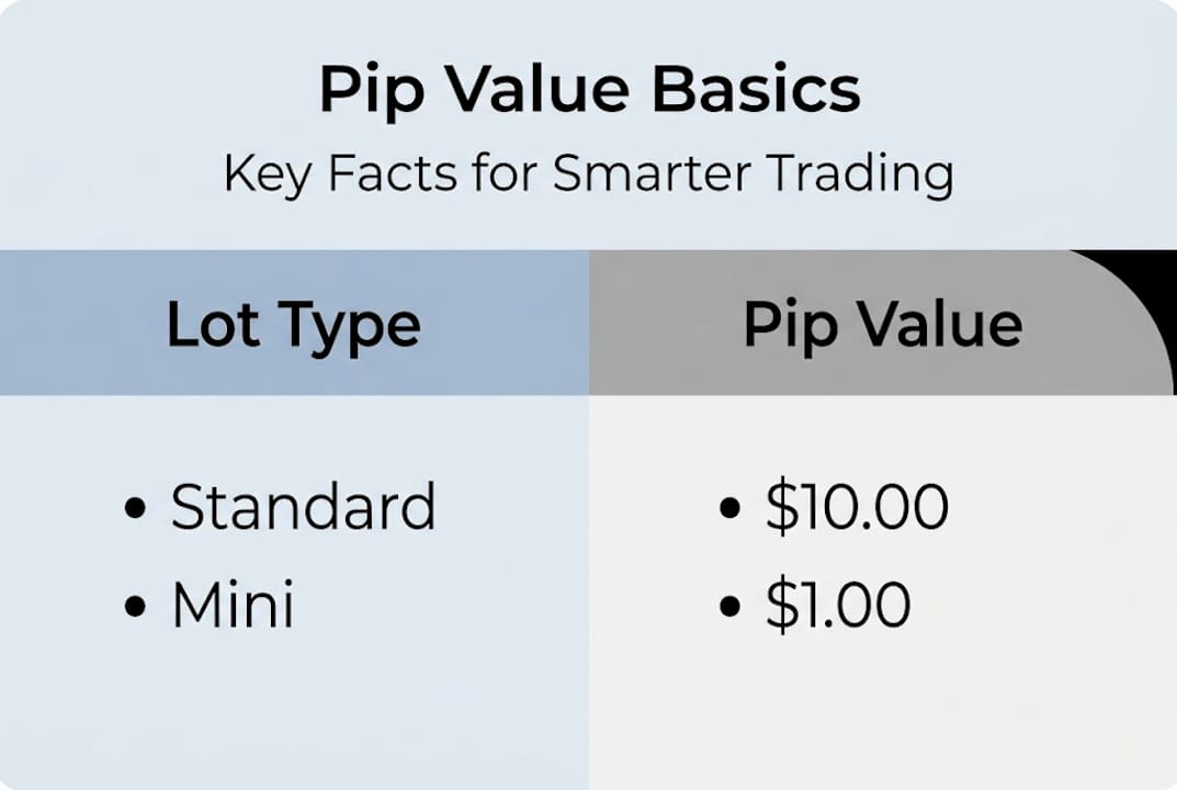 Infographic of Forex pip value key types