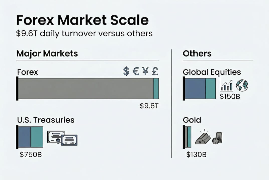 Infographic comparing forex market to others