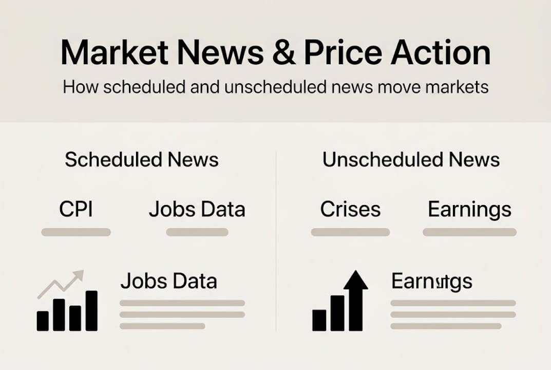 Infographic of scheduled vs unscheduled market news