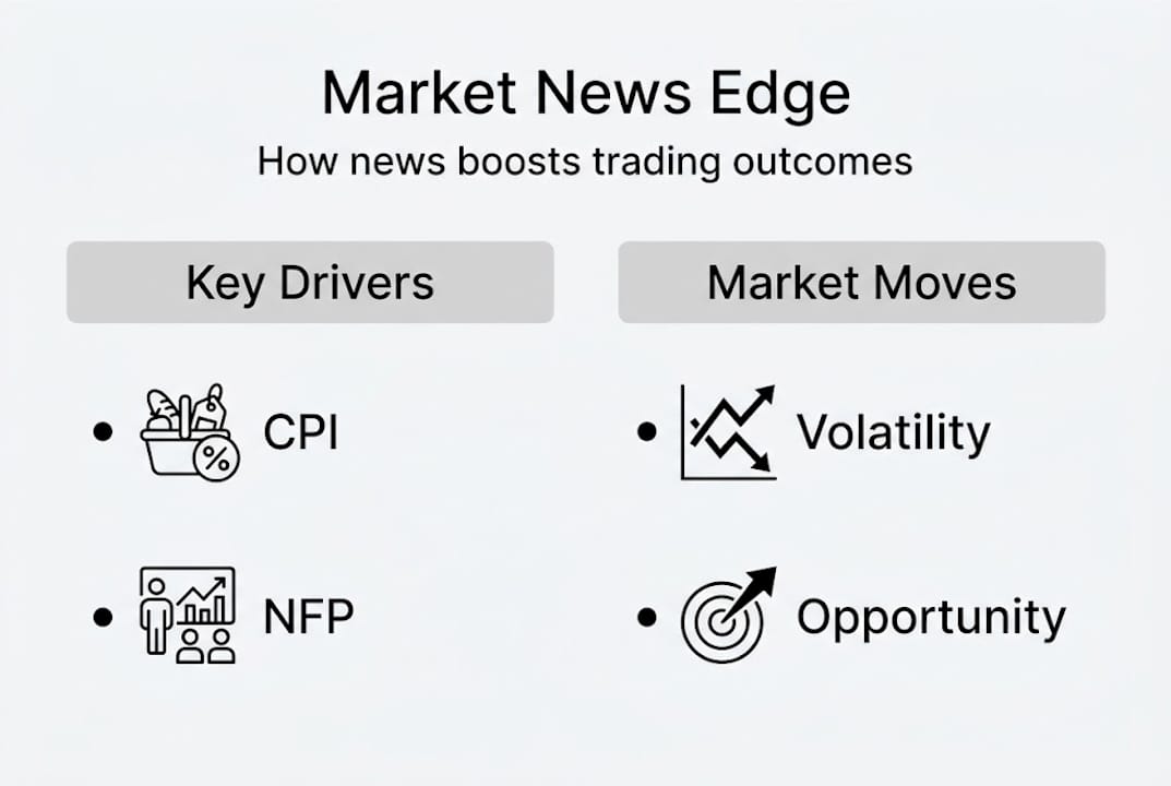 Infographic on market news and trading strategies