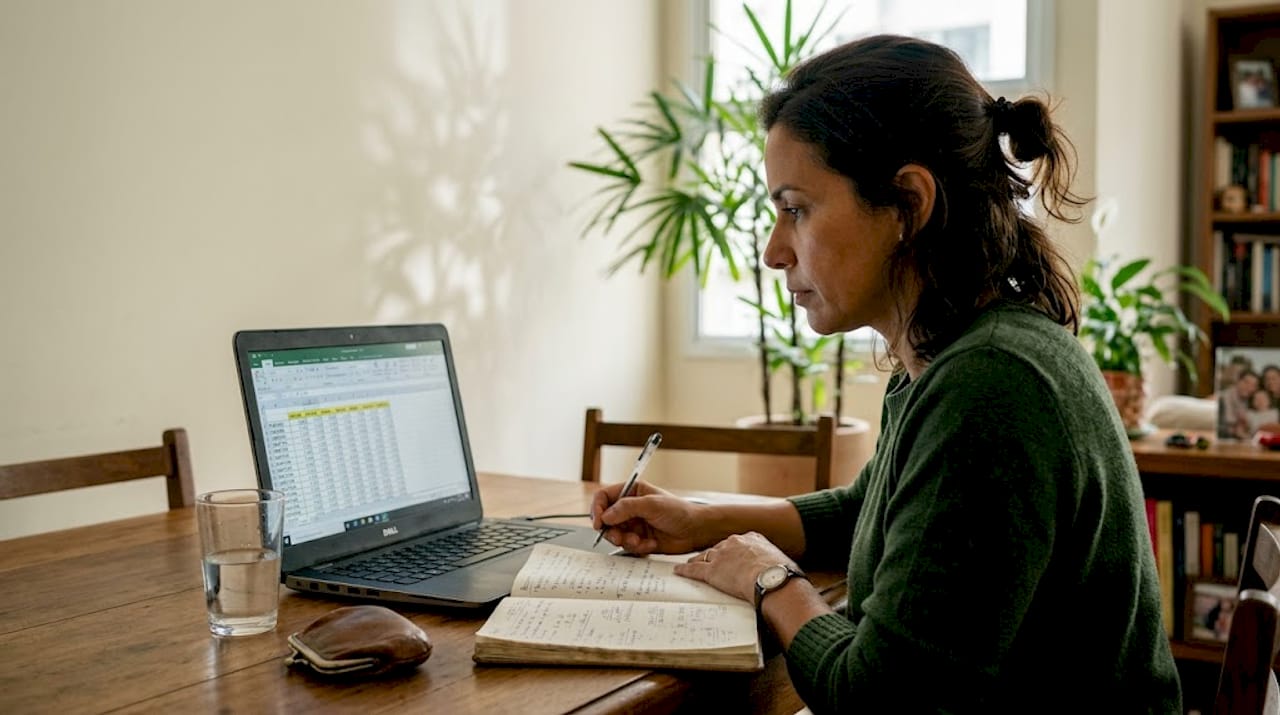 Pessoa analisa pares de moedas no notebook