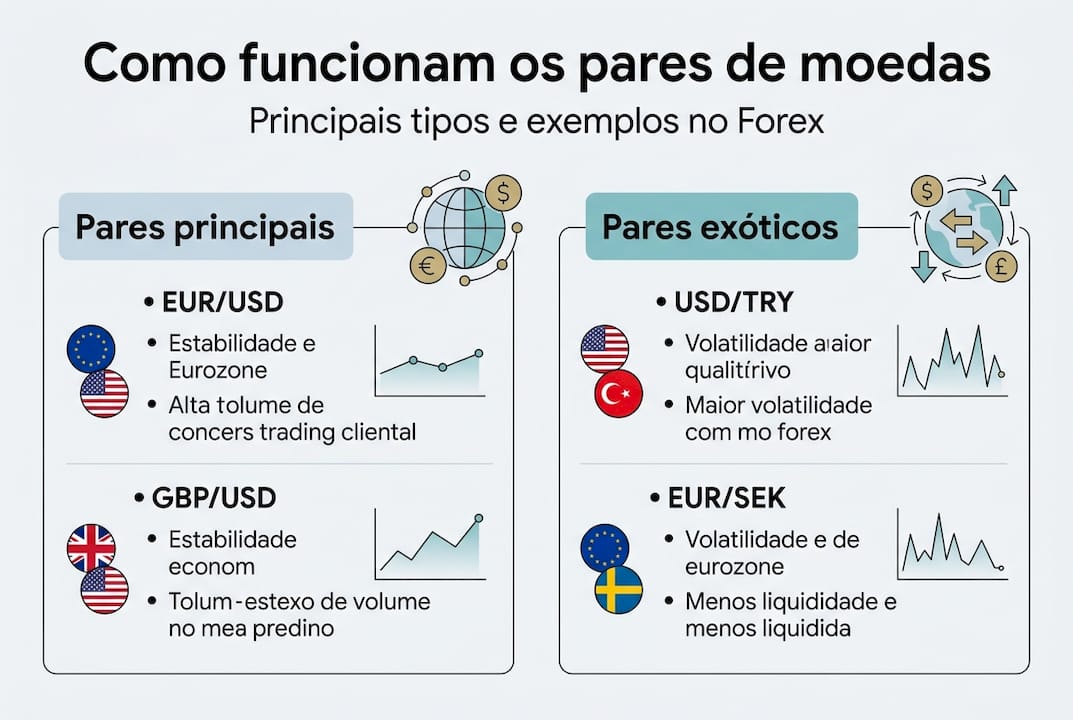 Infográfico: conheça os principais tipos de pares de moedas no mercado Forex