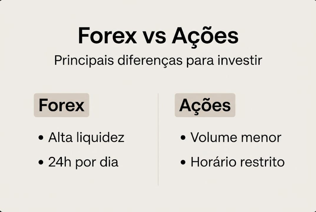 Infográfico: Forex x Ações – veja as principais diferenças