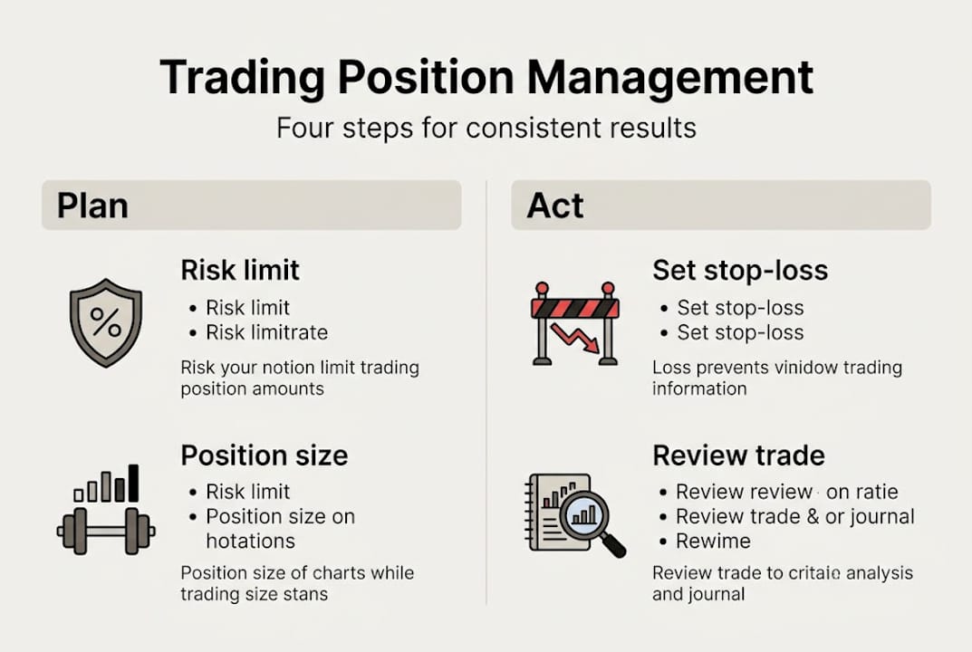 Infographic showing four steps for trading position management