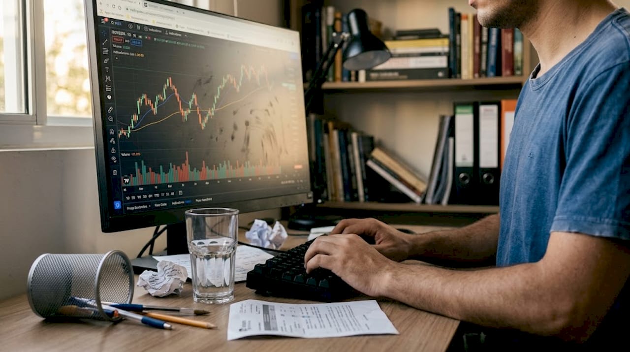 A tela exibe diversos indicadores técnicos