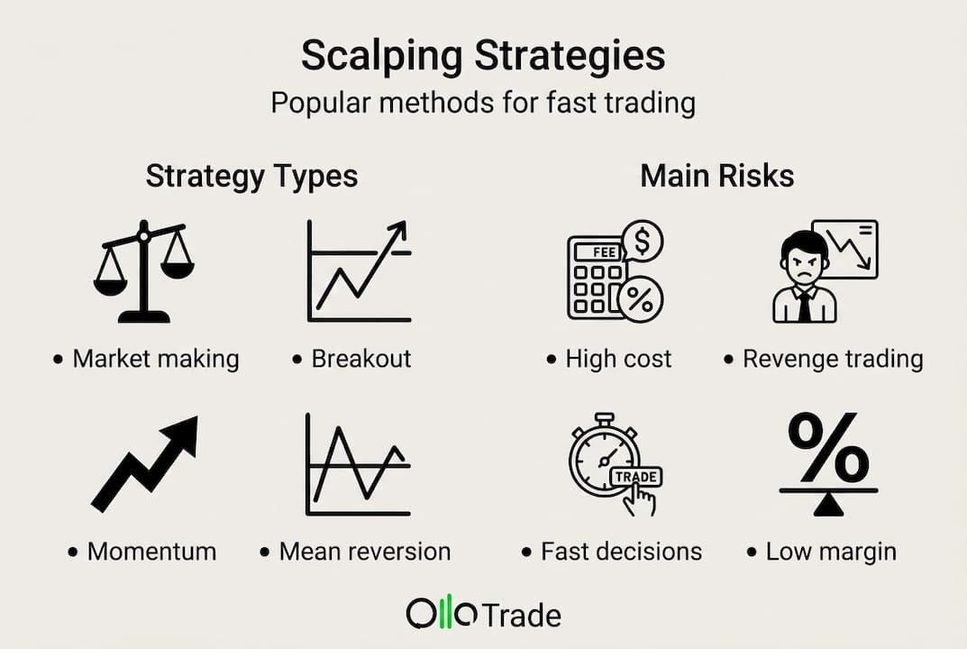 Infographic summarizing key scalping strategies