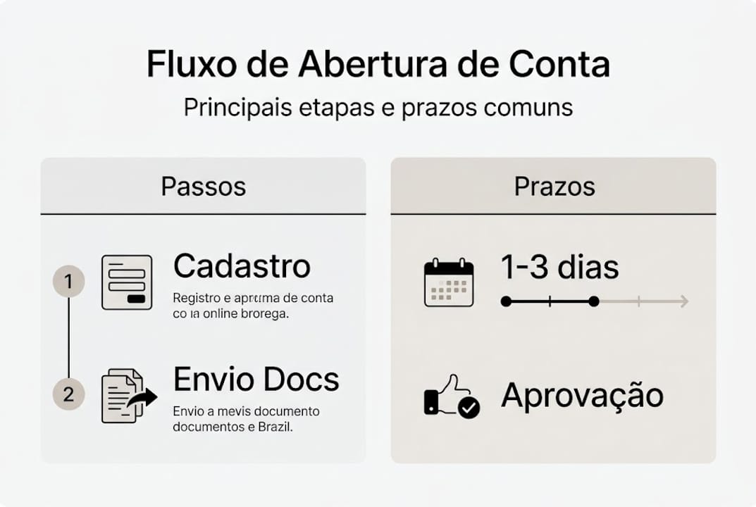 Passo a passo e prazos para abertura de conta: confira no infográfico