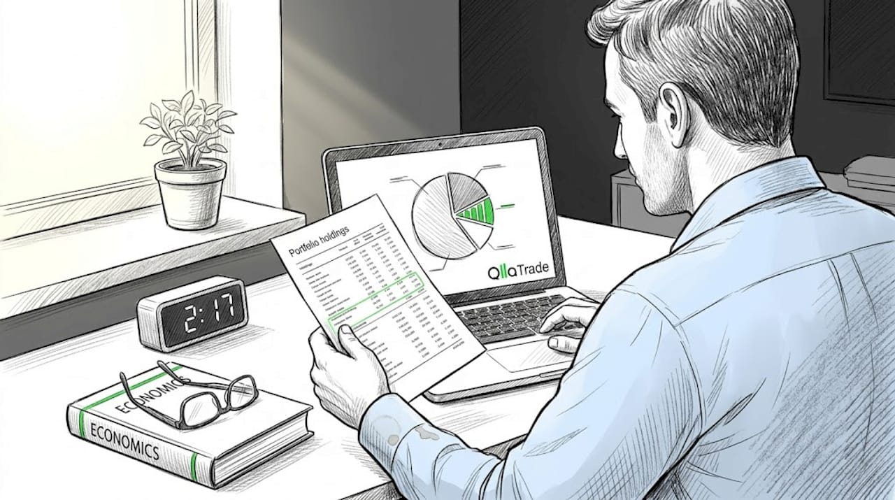 Man reviewing concentrated holdings portfolio data