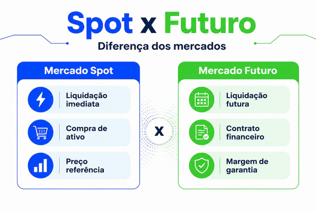 Confira neste infográfico as principais diferenças entre o mercado à vista e o mercado futuro