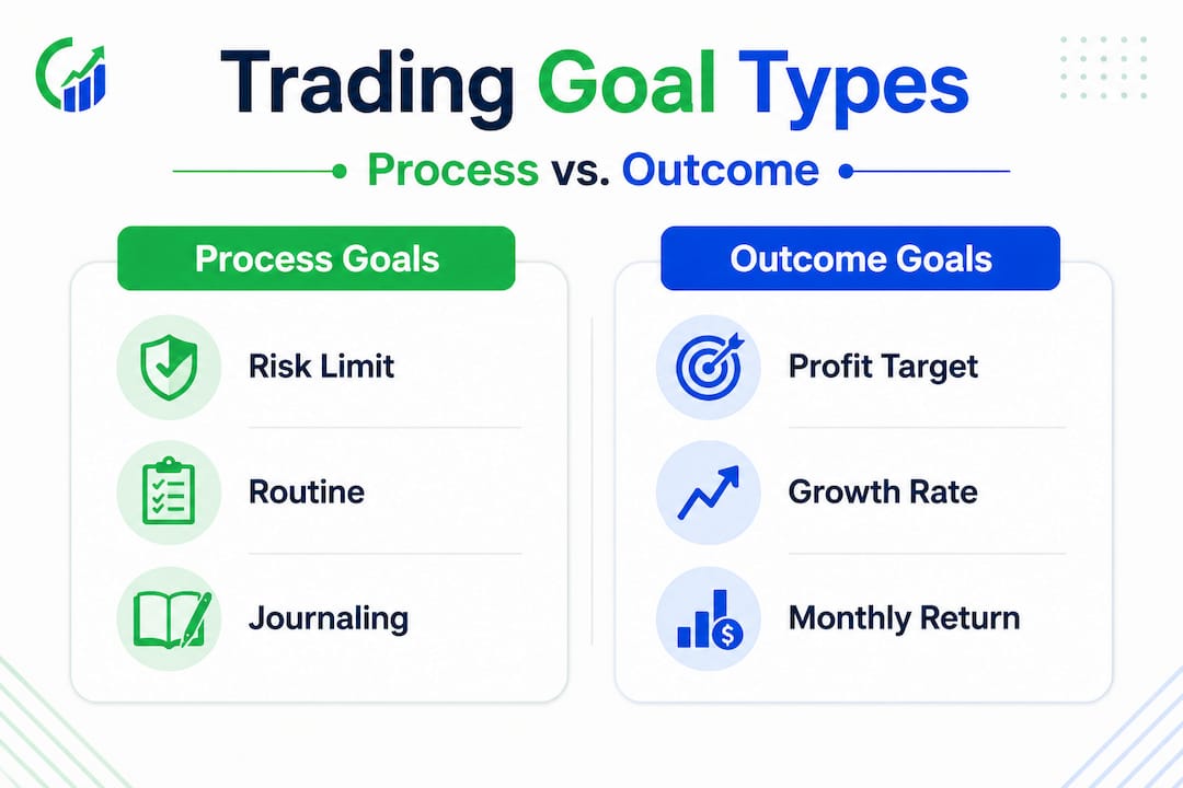 Infographic comparing process and outcome trading goals