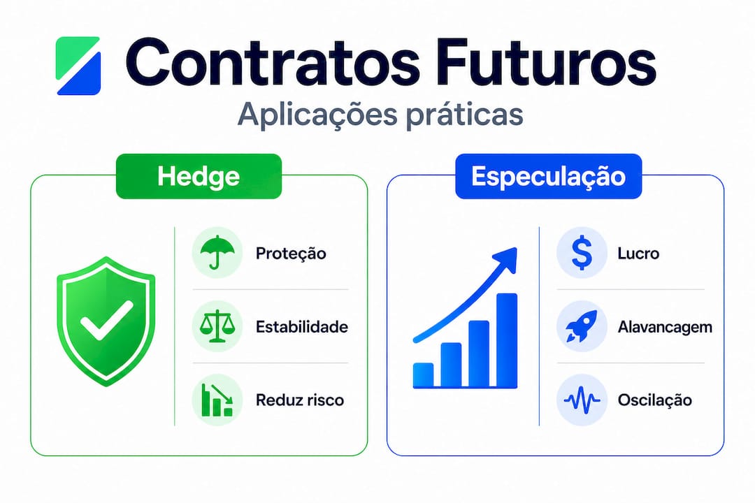 Infográfico mostrando as principais diferenças entre proteção (hedge) e especulação