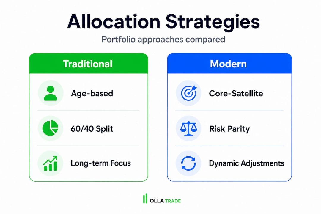 Infographic comparing traditional and modern allocation strategies